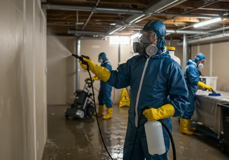 Basement Sanitization and Antimicrobial Treatment process in White House, TN